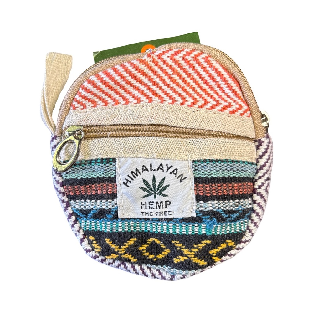 Himalayan Hemp Round Zip Coin Pouch